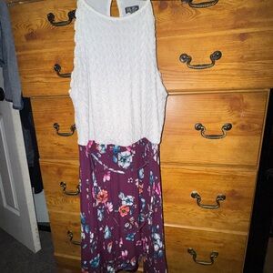 Lily Rose White and Purple Floral Mini Dress